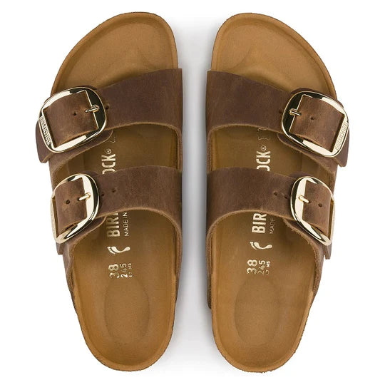 BIRKENSTOCK ARIZONA BIG BUCKLE COGNAC LEATHER NARROW