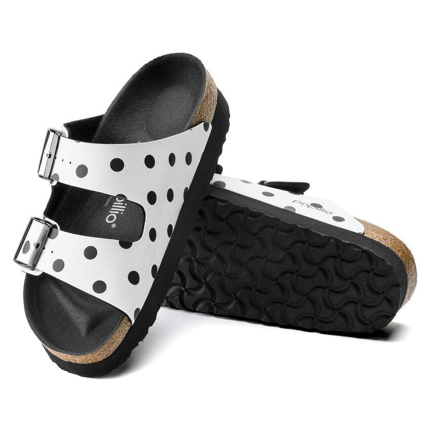 BIRKENSTOCK ARIZONA PLATFORM WHITE DOTS BIRKI FLOR