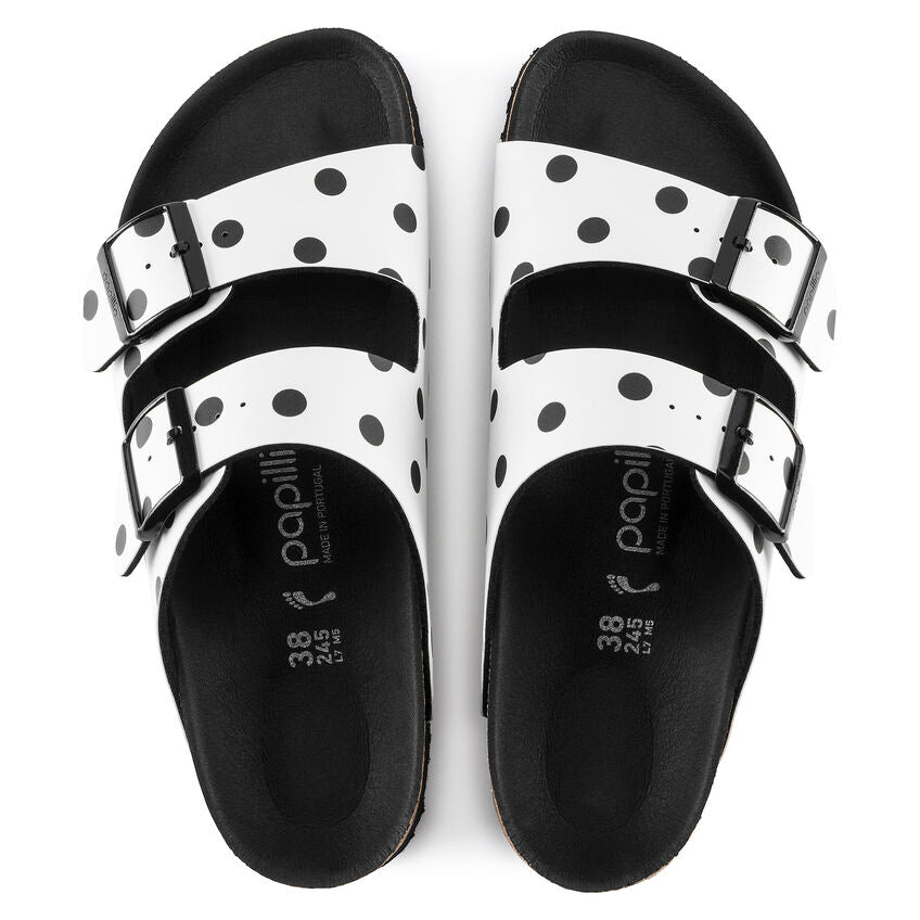 BIRKENSTOCK ARIZONA PLATFORM WHITE DOTS BIRKI FLOR