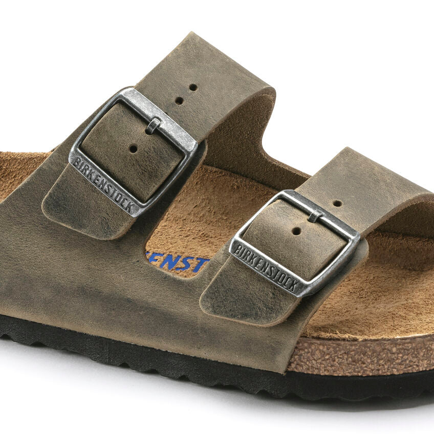 BIRKENSTOCK ARIZONA SOFT FOOTBED KHAKI OIL LEATHER NARROW