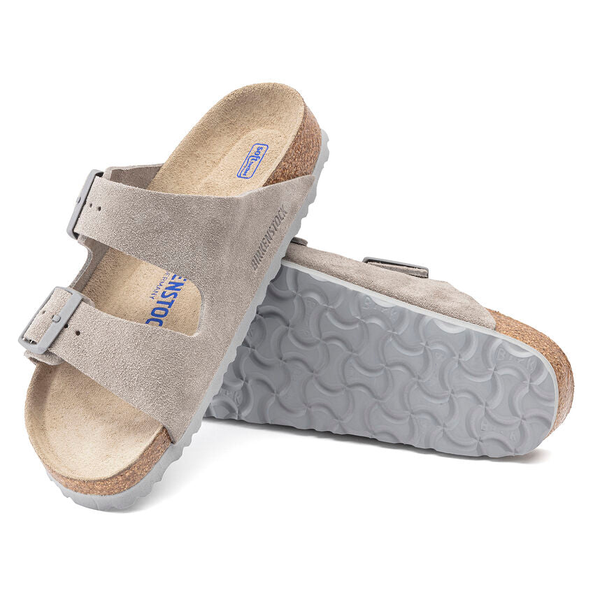 BIRKENSTOCK ARIZONA SOFT FOOTBED STONE COIN SUEDE REGULAR