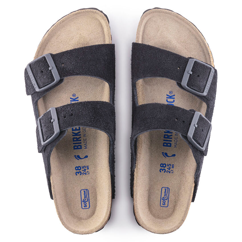 BIRKENSTOCK ARIZONA SOFT FOOTBED MIDNIGHT SUEDE REGULAR