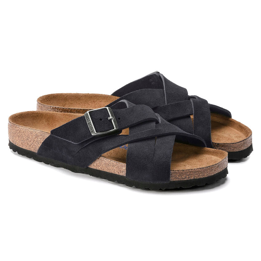 BIRKENSTOCK LUGANO SOFT FOOTBED MIDNIGHT SUEDE NARROW