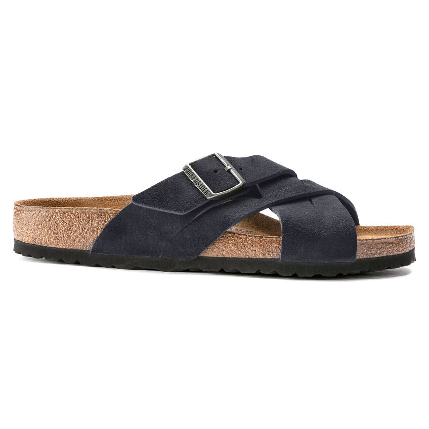 BIRKENSTOCK LUGANO SOFT FOOTBED MIDNIGHT SUEDE NARROW