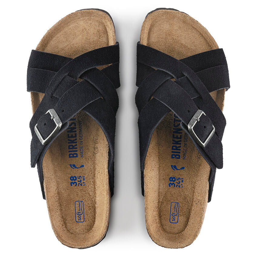 BIRKENSTOCK LUGANO SOFT FOOTBED MIDNIGHT SUEDE NARROW