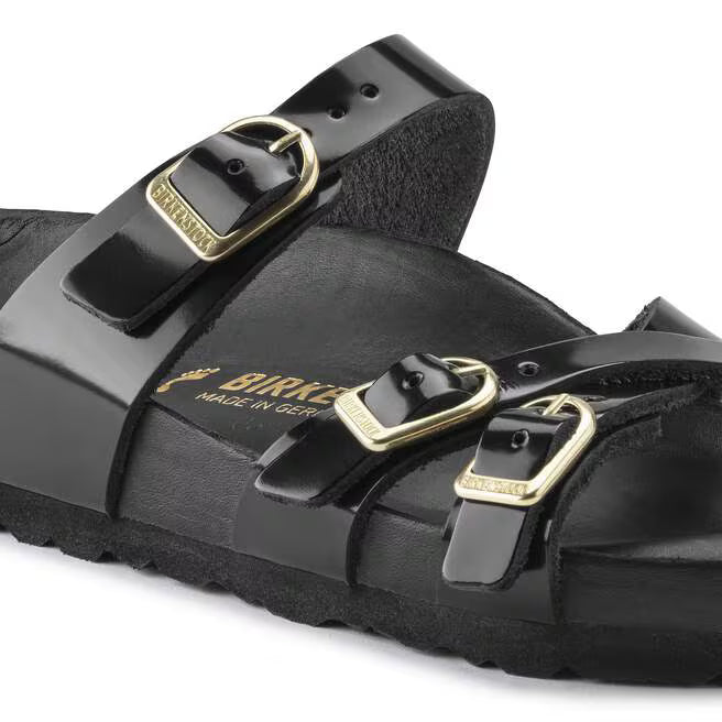 Birkenstock Franca Natural Leather Sandals - Patent Black - 1022525 - Regular