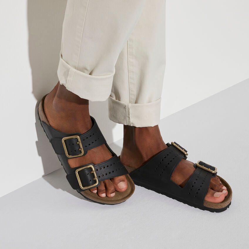 BIRKENSTOCK ARIZONA BOLD GAP BLACK LEATHER