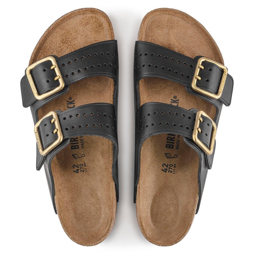 BIRKENSTOCK ARIZONA BOLD GAP BLACK LEATHER