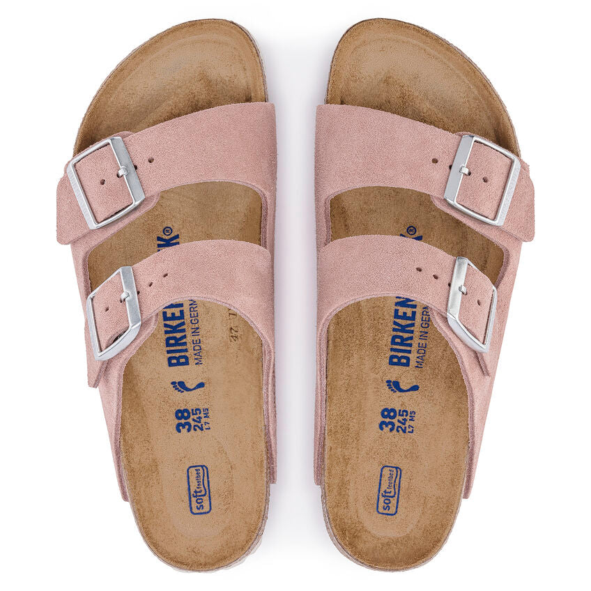 BIRKENSTOCK ARIZONA SOFT FOOTBED PINK CLAY SUEDE NARROW