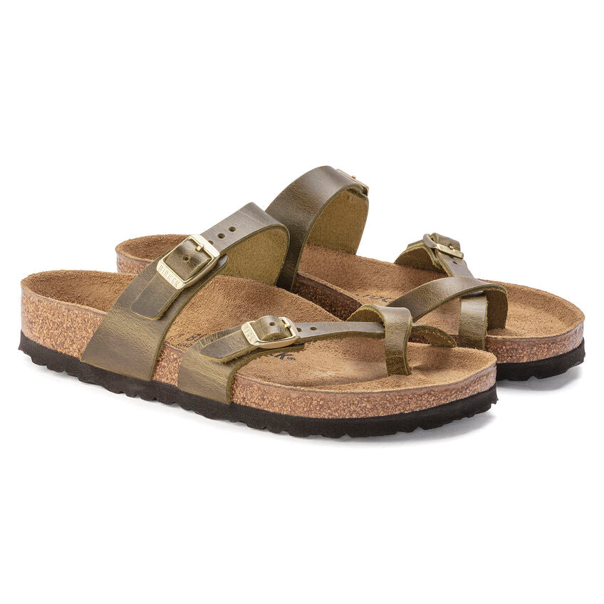 BIRKENSTOCK MAYARI GREEN OLIVE OIL LEATHER