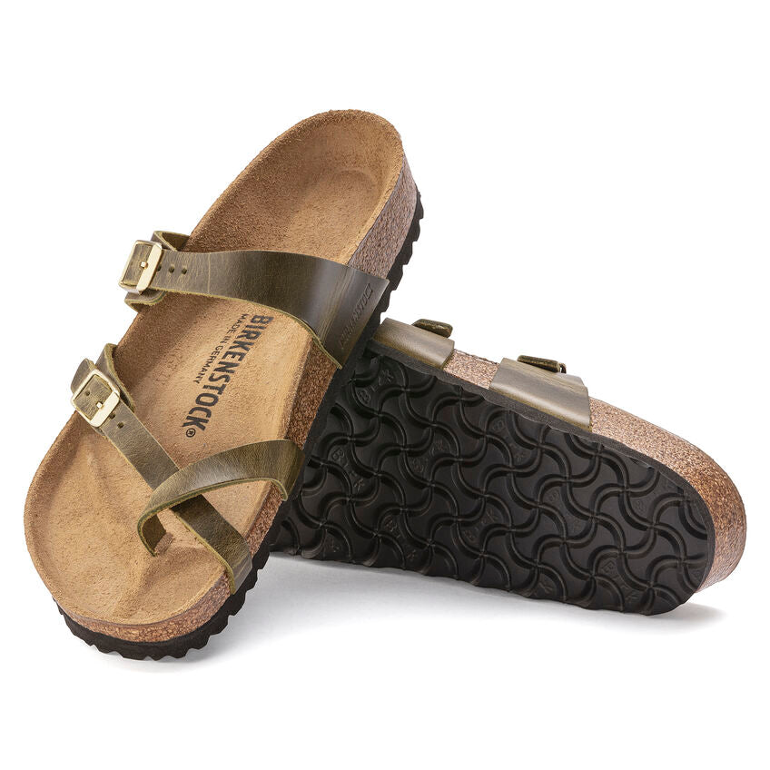 BIRKENSTOCK MAYARI GREEN OLIVE OIL LEATHER