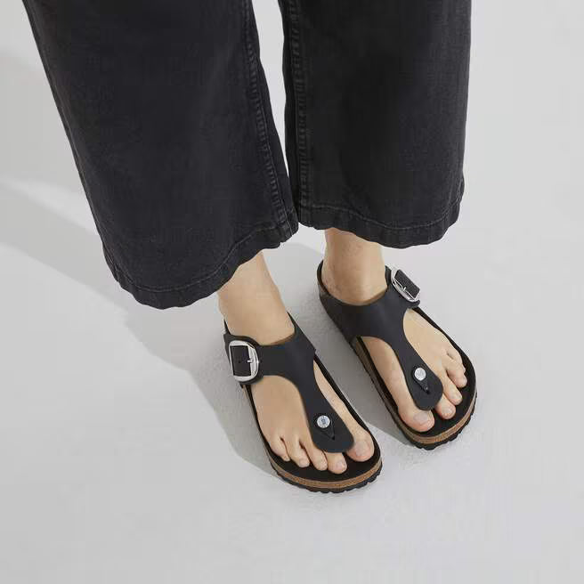 Birkenstock Gizeh Big Buckle Oiled Leather - Black, Regular