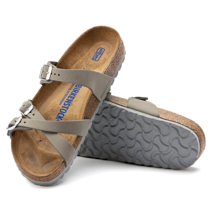BIRKENSTOCK FRANCA SOFT FOOTBED DOVE GRAY NUBUCK REGULAR