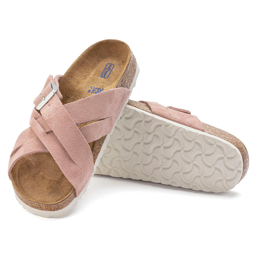 BIRKENSTOCK LUGANO SOFT FOOTBED PINK CLAY SUEDE NARROW