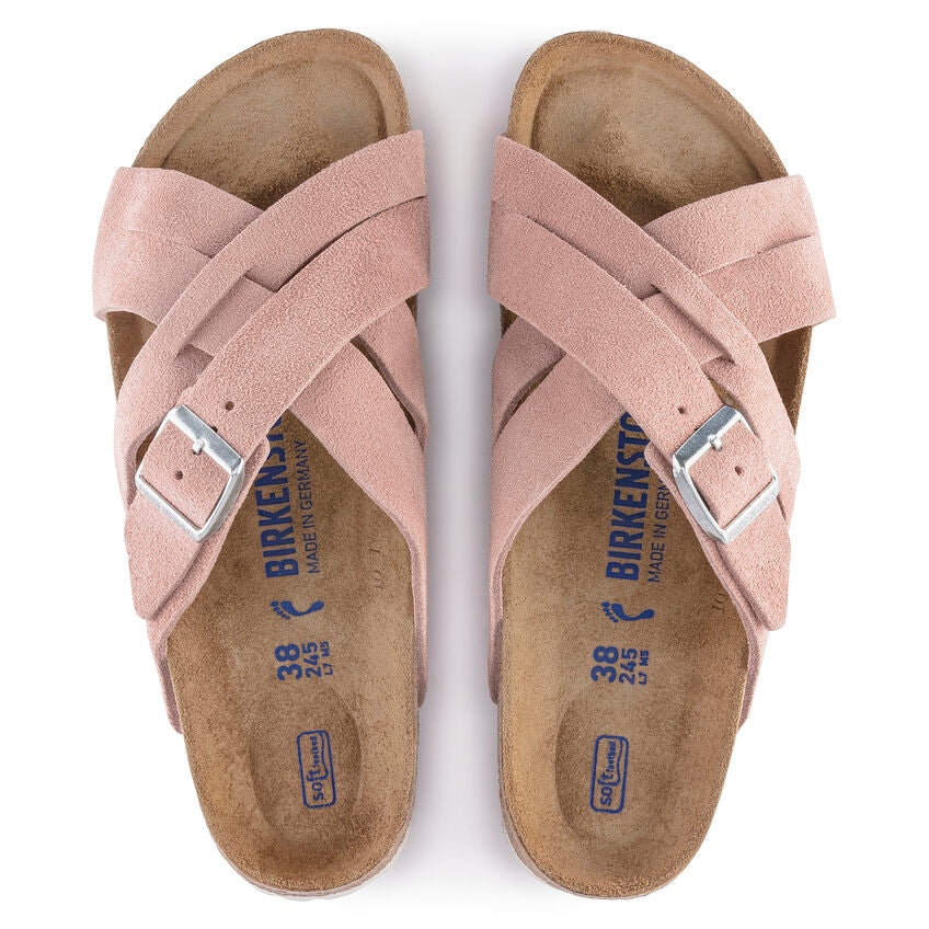 BIRKENSTOCK LUGANO SOFT FOOTBED PINK CLAY SUEDE NARROW
