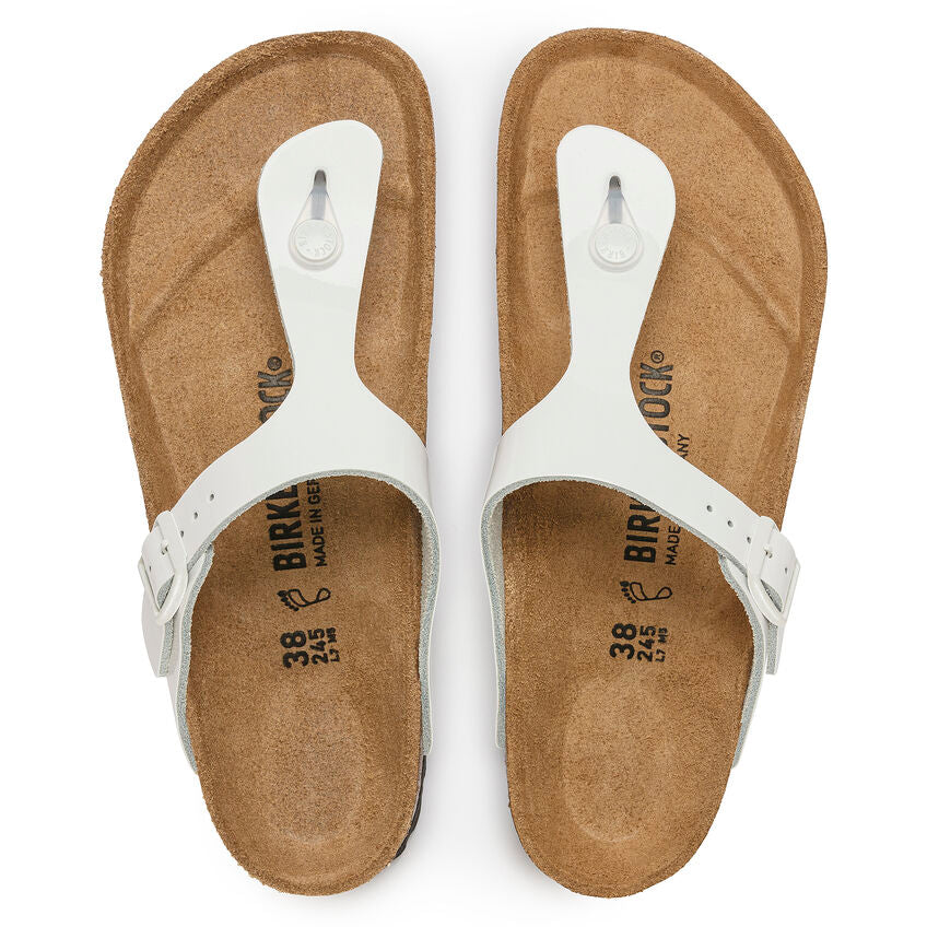 BIRKENSTOCK GIZEH WHITE PATENT LEATHER REGULAR