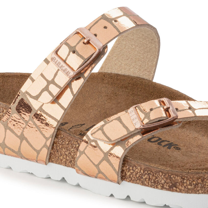 BIRKENSTOCK MAYARI GATOR GLEAM COPPER MICROFIBER REGULAR