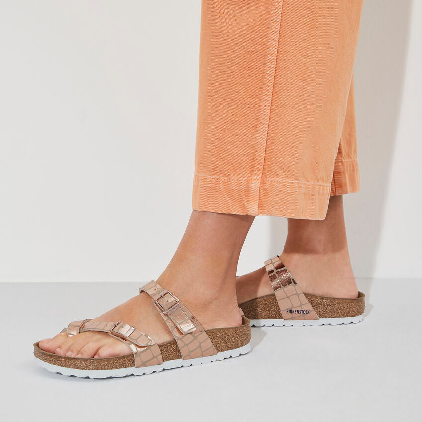 BIRKENSTOCK MAYARI GATOR GLEAM COPPER MICROFIBER REGULAR