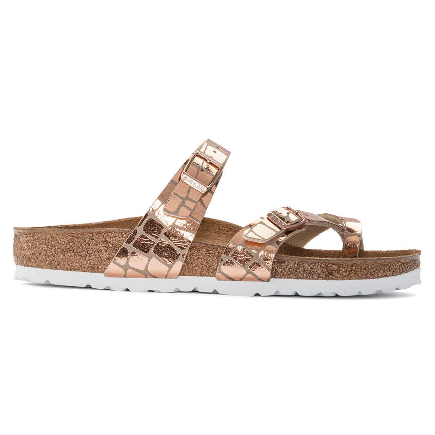 BIRKENSTOCK MAYARI GATOR GLEAM COPPER MICROFIBER REGULAR