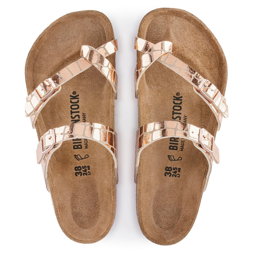 BIRKENSTOCK MAYARI GATOR GLEAM COPPER MICROFIBER REGULAR