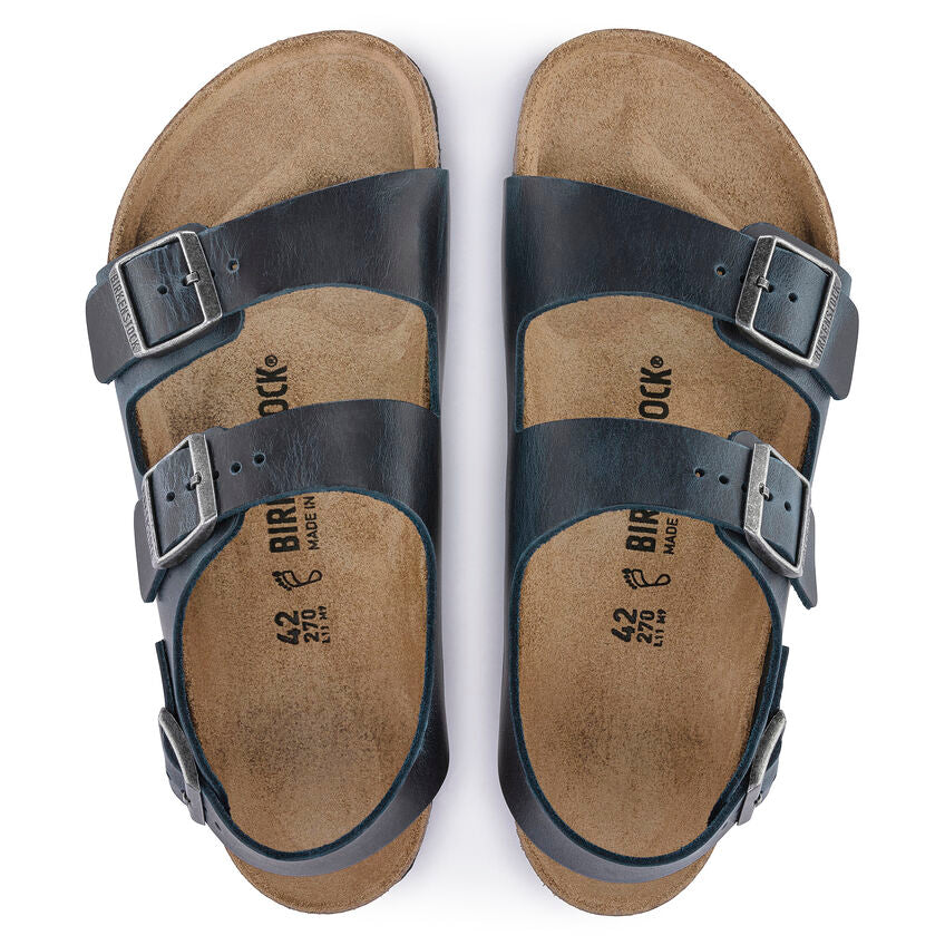 BIRKENSTOCK MILANO BLUE OIL LEATHER REGULAR