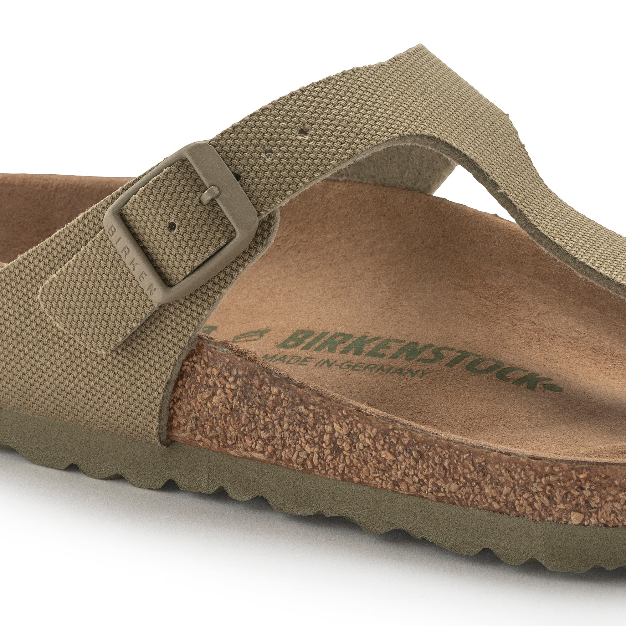 BIRKENSTOCK GIZEH VEGAN FADED KHAKI CANVAS REGULAR