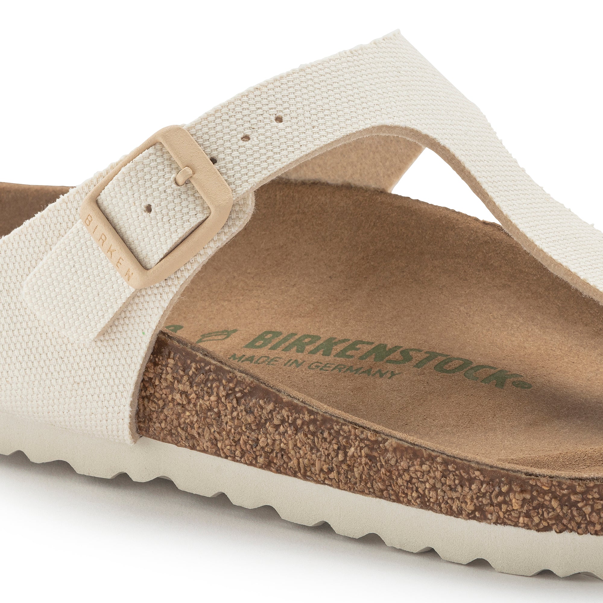 BIRKENSTOCK GIZEH VEGAN EGGSHELL CANVAS REGULAR