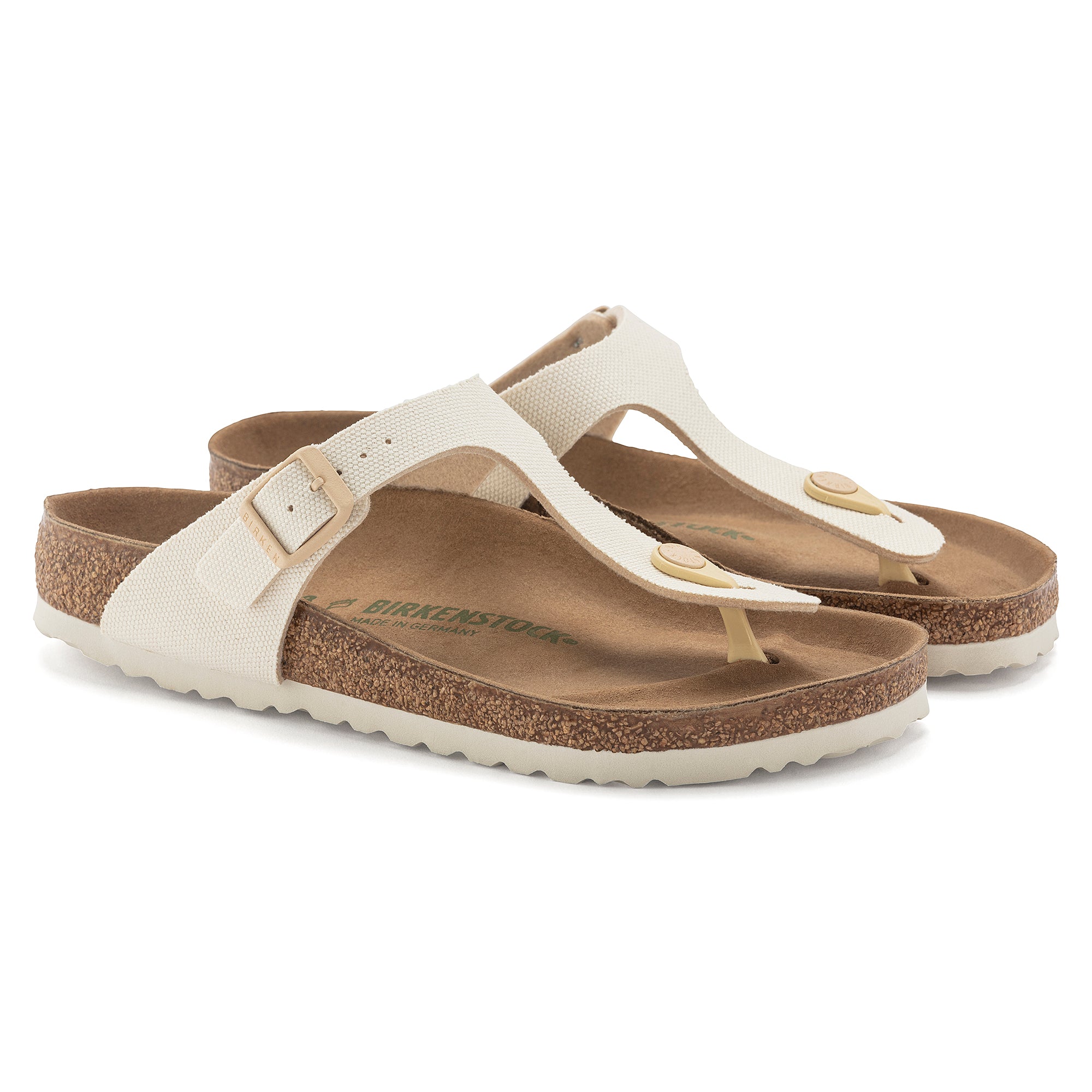 BIRKENSTOCK GIZEH VEGAN EGGSHELL CANVAS REGULAR