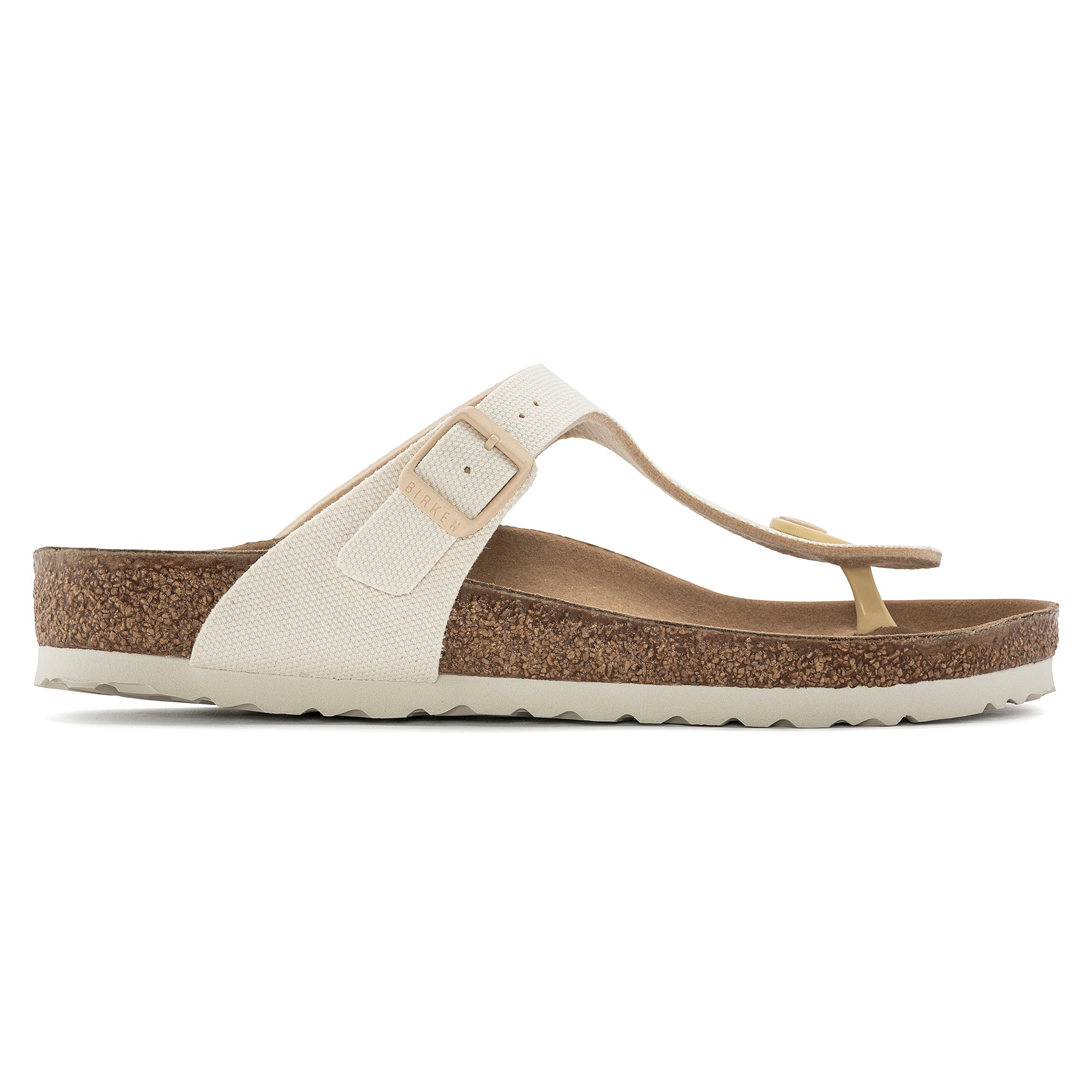BIRKENSTOCK GIZEH VEGAN EGGSHELL CANVAS REGULAR