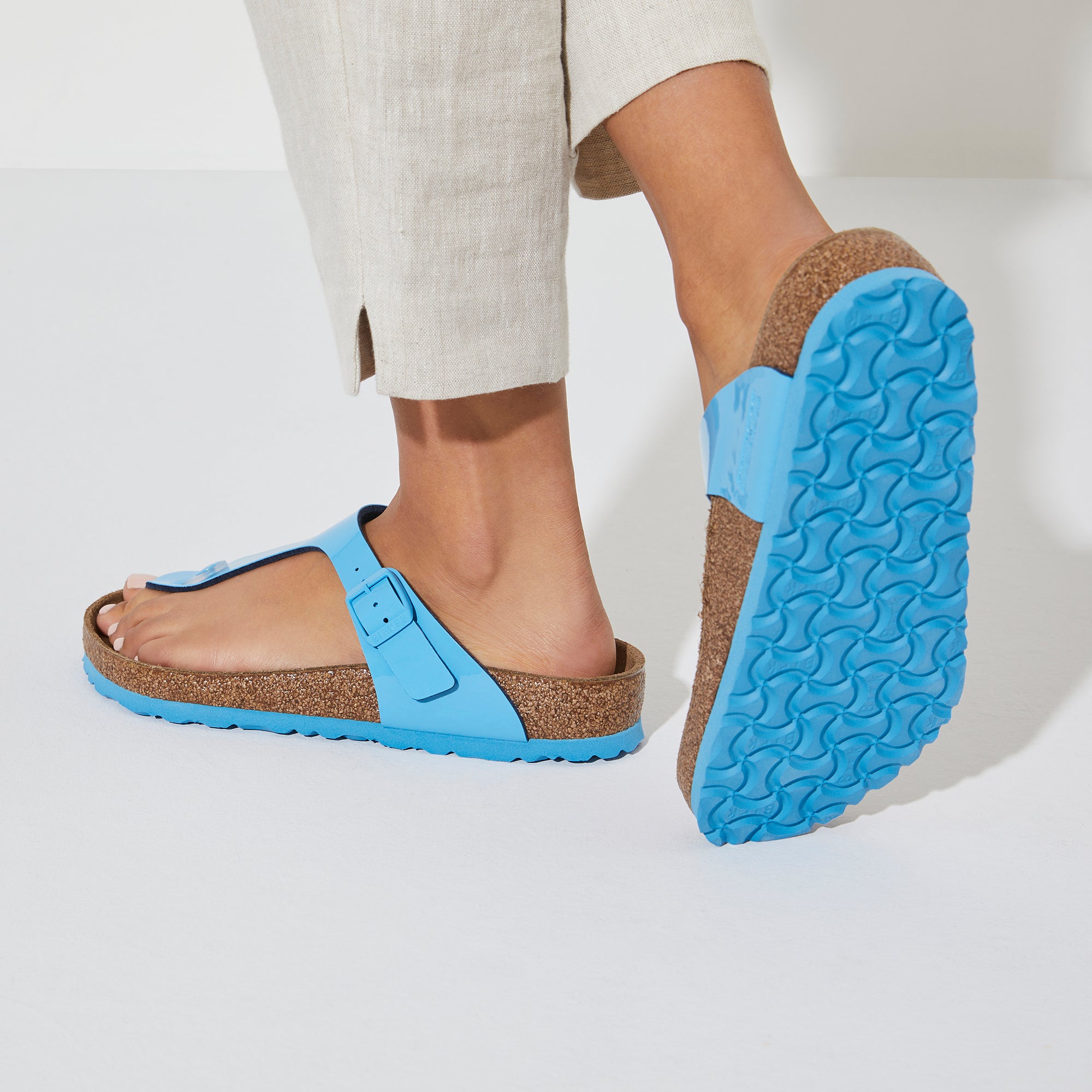 BIRKENSTOCK GIZEH VEGAN SKY BLUE CANVAS REGULAR