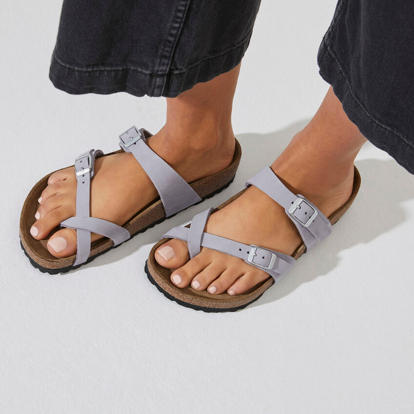 BIRKENSTOCK MAYARI SOFT FOOTBED PURPLE FOG NUBUCK REGULAR