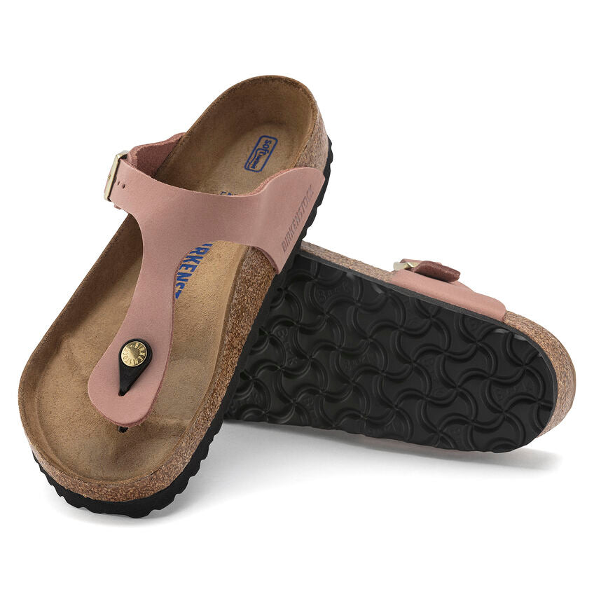 BIRKENSTOCK GIZEH SOFT FOOTBED OLD ROSE NUBUCK REGULAR