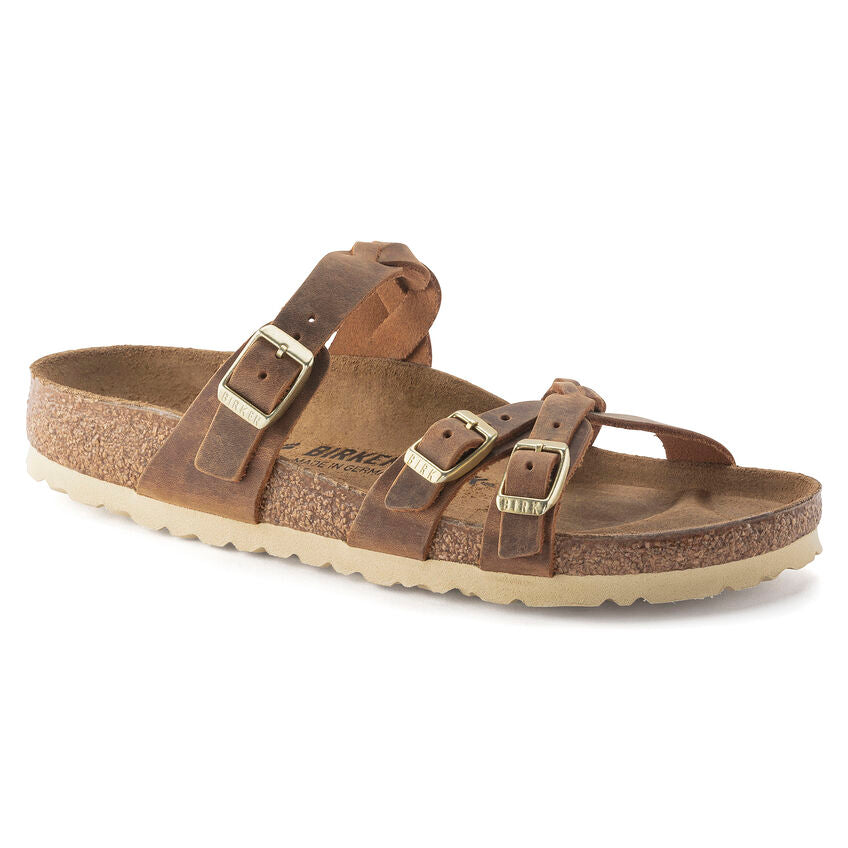 BIRKENSTOCK FRANCA BRAIDED COGNAC OIL LEATHER REGULAR