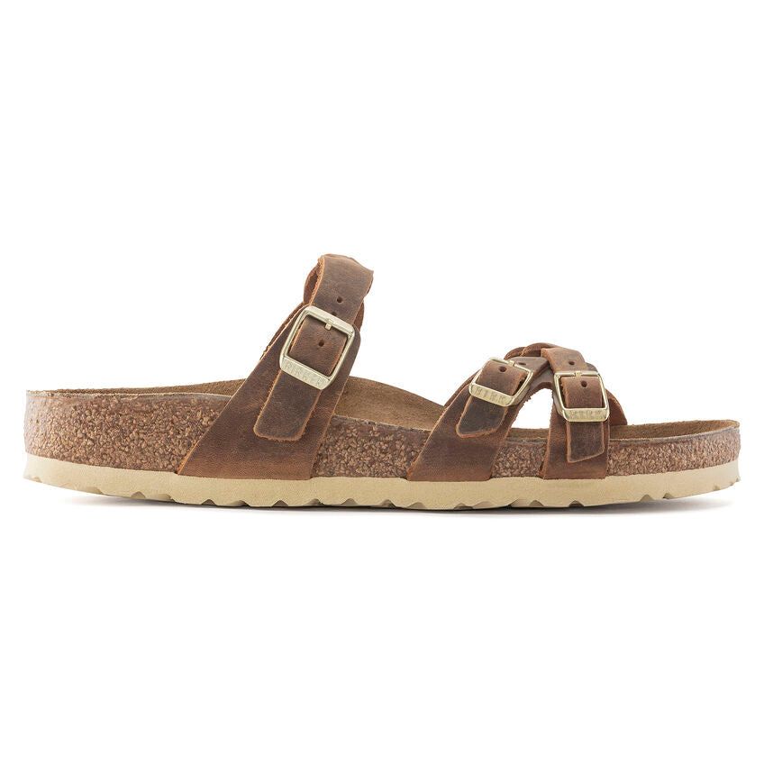 BIRKENSTOCK FRANCA BRAIDED COGNAC OIL LEATHER REGULAR