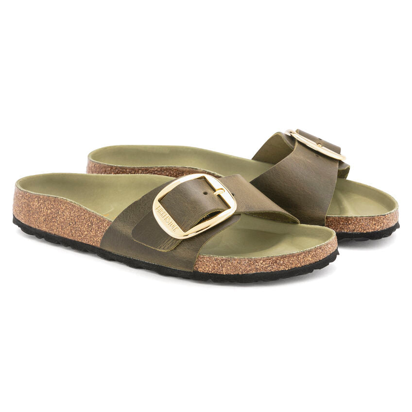 BIRKENSTOCK GIZEH BIG BUCKLE OLIVE OIL LETTER NARROW