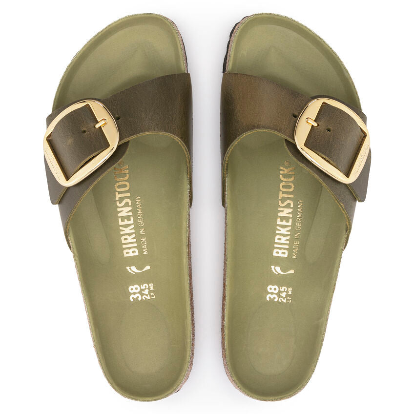 BIRKENSTOCK GIZEH BIG BUCKLE OLIVE OIL LETTER NARROW