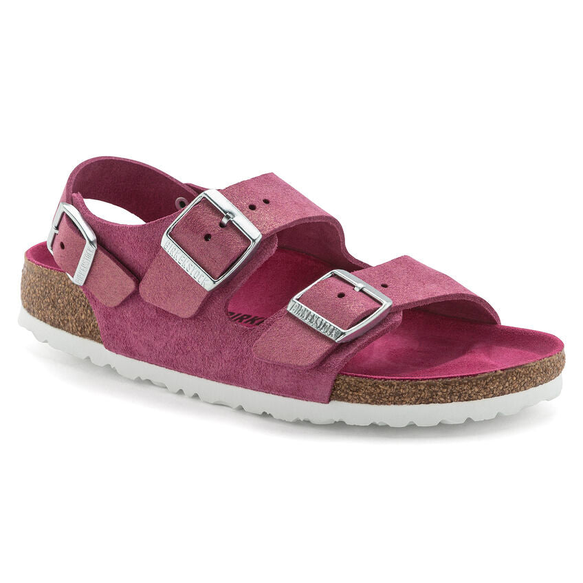 BIRKENSTOCK MILANO SHEARLING FUCHSIA SUEDE NARROW