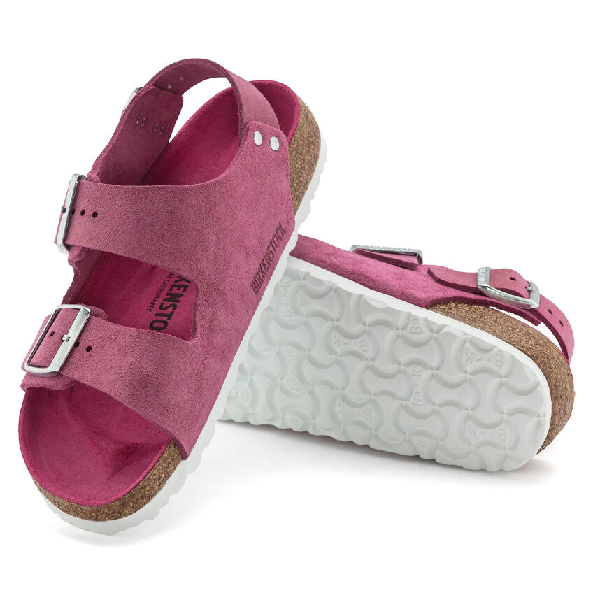 BIRKENSTOCK MILANO SHEARLING FUCHSIA SUEDE NARROW