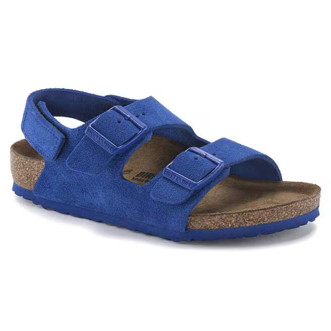 Birkenstock Kumba Kids Birko Flor Embossed Saffiano Iridescent - Light Rose, Narrow