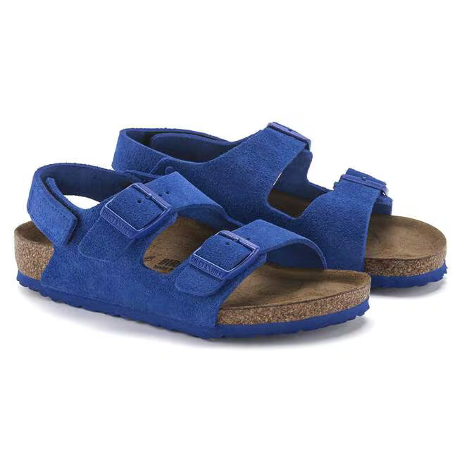 Birkenstock Kumba Kids Birko Flor Embossed Saffiano Iridescent - Light Rose, Narrow