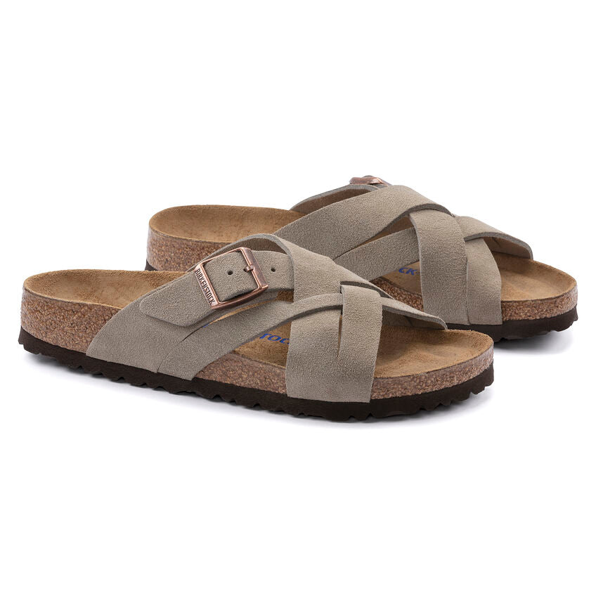 BIRKENSTOCK LUGANO SOFT FOOTBED TAUPE SUEDE REGULAR