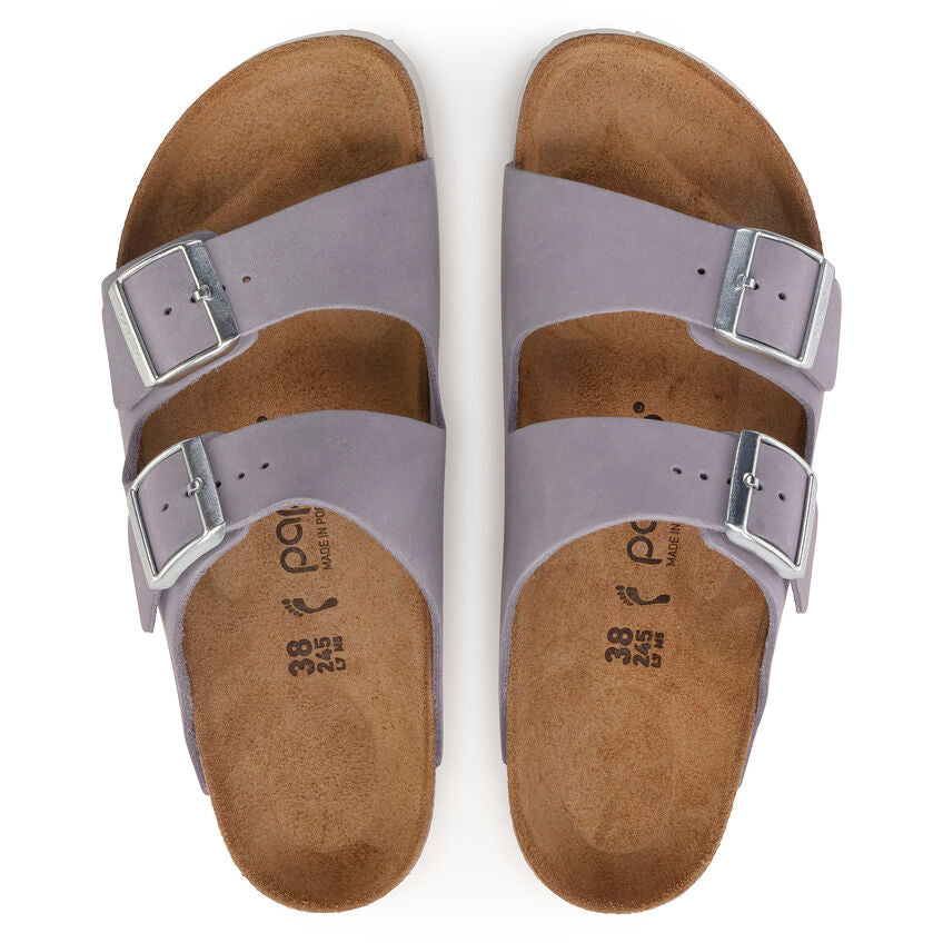 BIRKENSTOCK ARIZONA PLATFORM PURPLE FOG NUBUCK