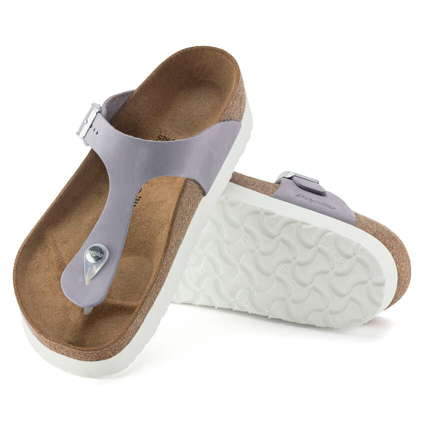 BIRKENSTOCK GIZEH PLATFORM PURPLE FOG NUBUCK REGULAR