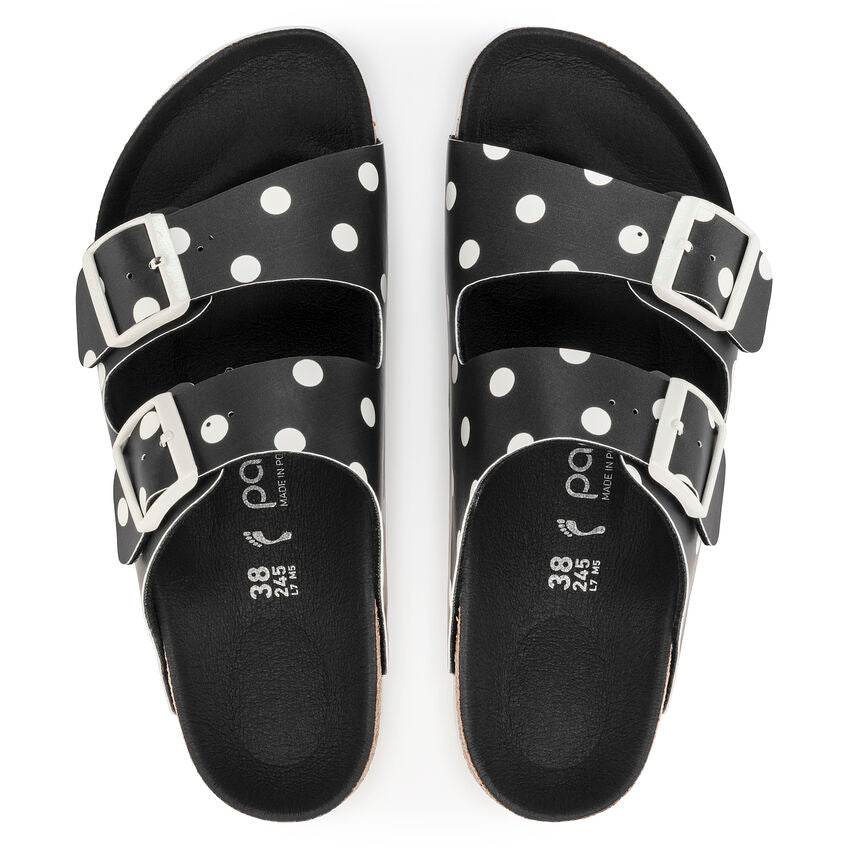BIRKENSTOCK ARIZONA PLATFORM DOTS BLACK BIRKI FLOR NARROW