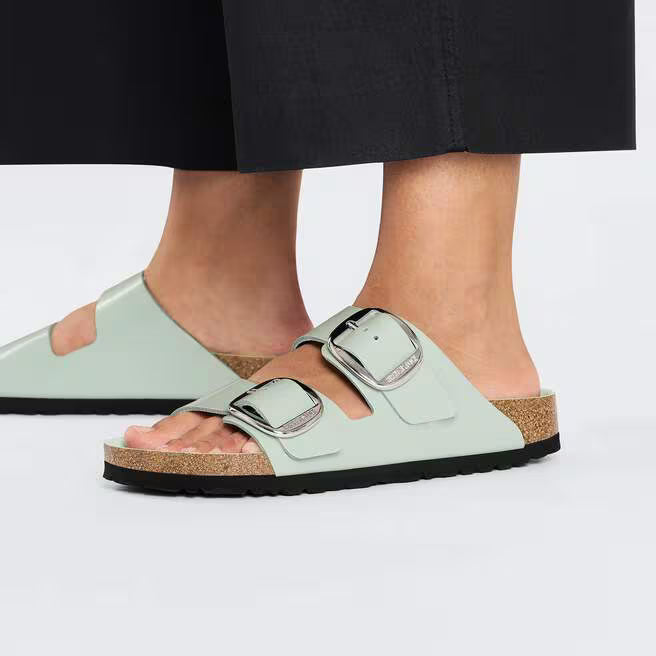 Birkenstock Arizona Big Buckle Rivet Logo Leather - Zebra, Narrow