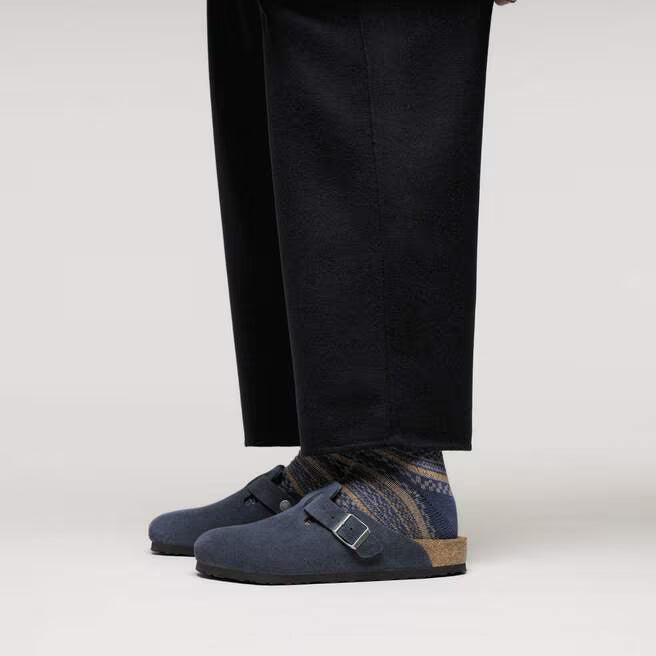 Birkenstock Boston Suede Leather Clogs - New Navy - 1030902 - Narrow
