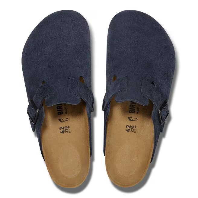 Birkenstock Boston Suede Leather Clogs - New Navy - 1030902 - Narrow