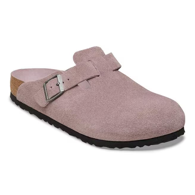 Birkenstock Boston Soft Footbed Suede Leather Clogs - Faded Purple - 1031624 - Regular