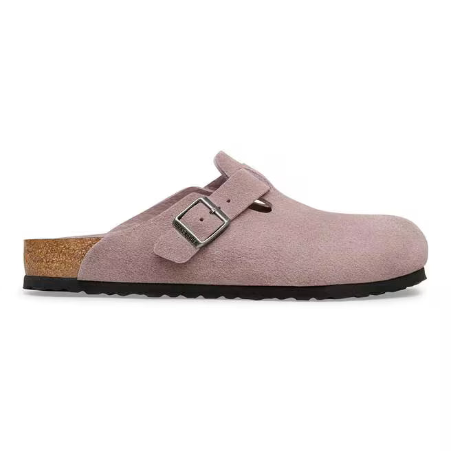 Birkenstock Boston Soft Footbed Suede Leather Clogs - Faded Purple - 1031624 - Regular