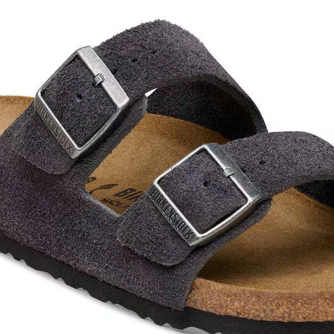 Birkenstock Arizona Suede Leather - Charcoal, Narrow